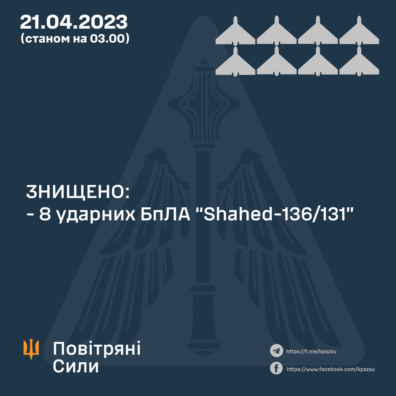 Нічна атака Шахедами - збиті БпЛА українською ППО